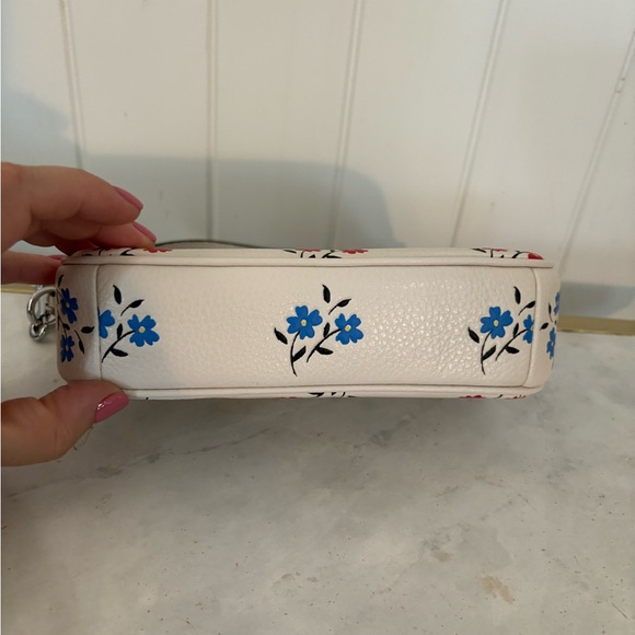COACH Nolita 19 with Floral Print Handbag purse minibag color: chalk floral - Picture 3 of 10